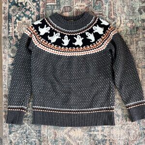 Kiel James Patrick Black and White Ghost Sweater